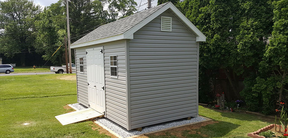 a-frame lawn mower shed with vent