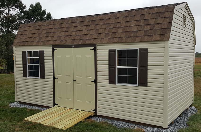 Shed as a lawn mower storage option