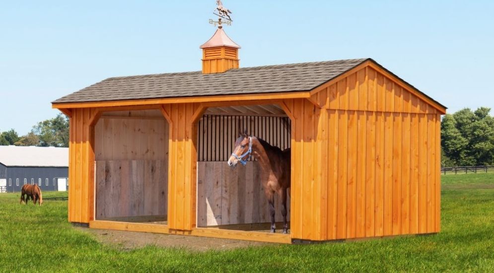 Run-in horse shelter in Pa