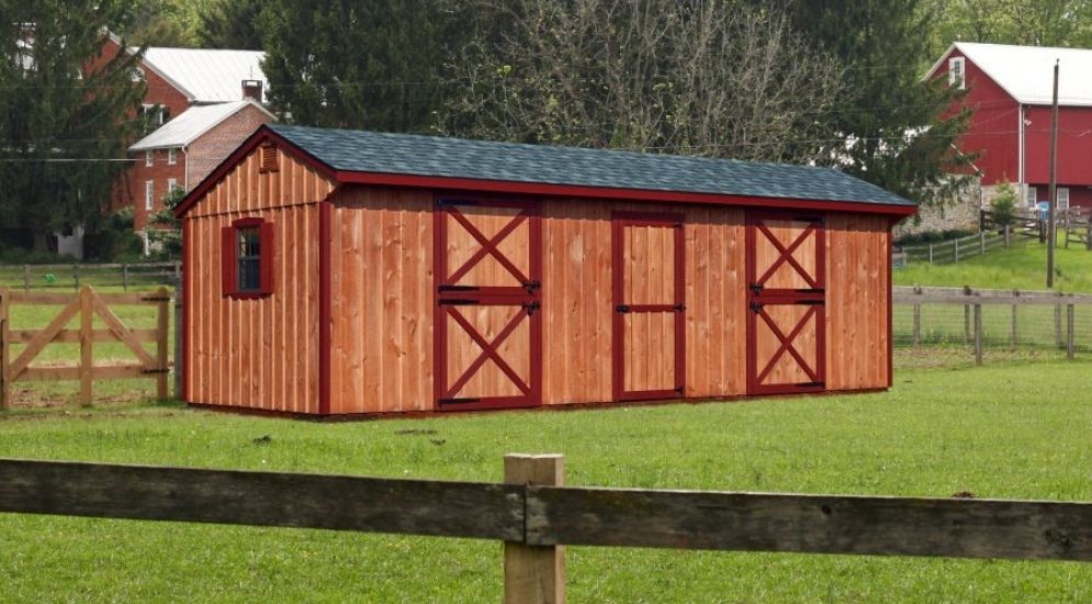Rustic mini horse barn 
