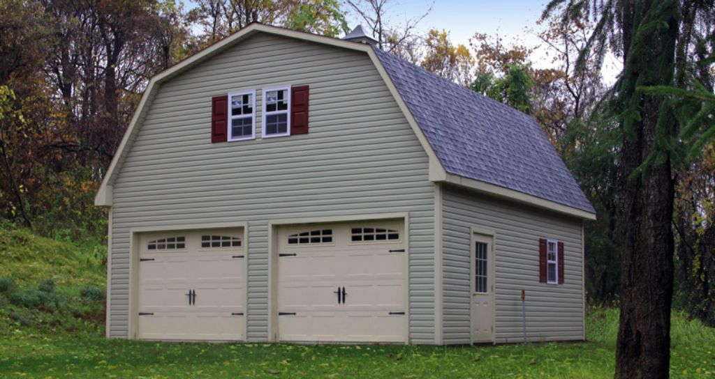 Double-wide, 2-story garage for backyard office or studio