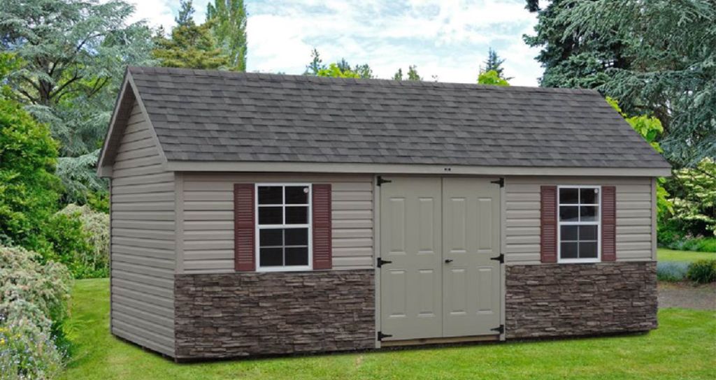 Stone and vinyl Extra Large storage shed for sale